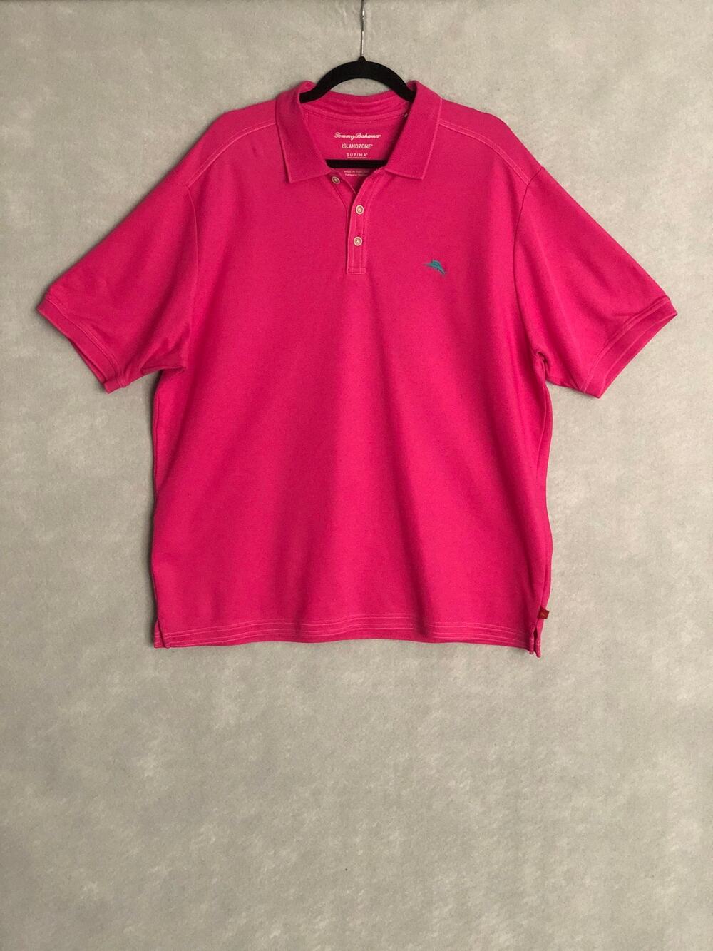 Tommy Bahama Polo Islandzone Emfielder Supima Very Berry Men's XL